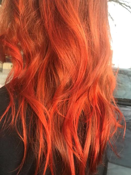 Hair Extensions photo, Denver Colorado. One of my favorite colors of all time, bright copper.